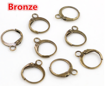 4pcs, 14x12mm,  High Quality Lead Free and Nickel Free Copper French Earwire Leverback earring - choose your colour